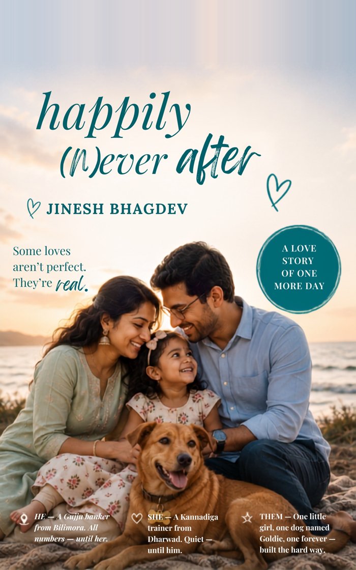 Cover of happily (n)ever after: A Love Story of One More Day by Jinesh Bhagdev
